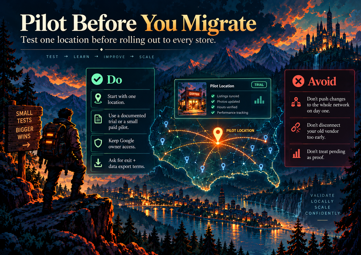 How can you trial without migrating every location? illustration