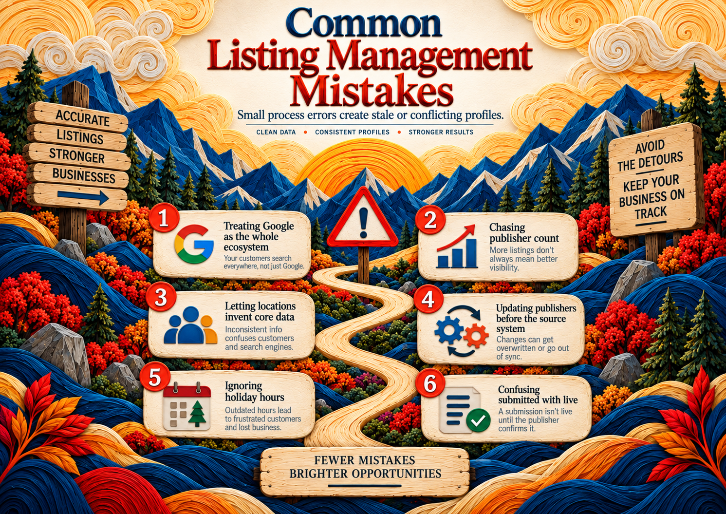 Common business listing management mistakes illustration